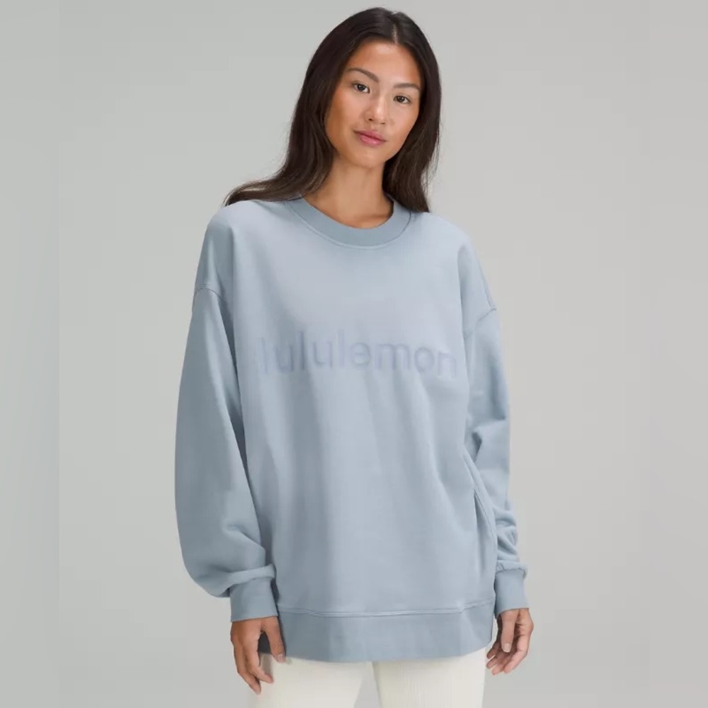 lululemon Perfectly Oversized Crew *Graphic in Chambray Size 6